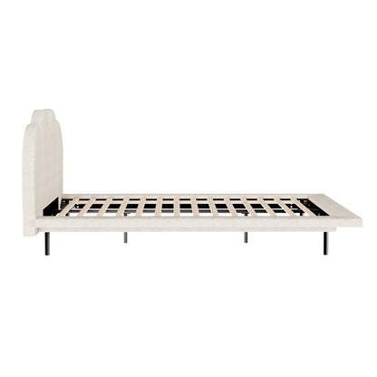 Beige Boucle Bed Frame - Queen