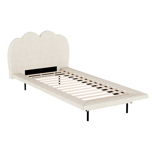 Beige Boucle Bed Frame - Single