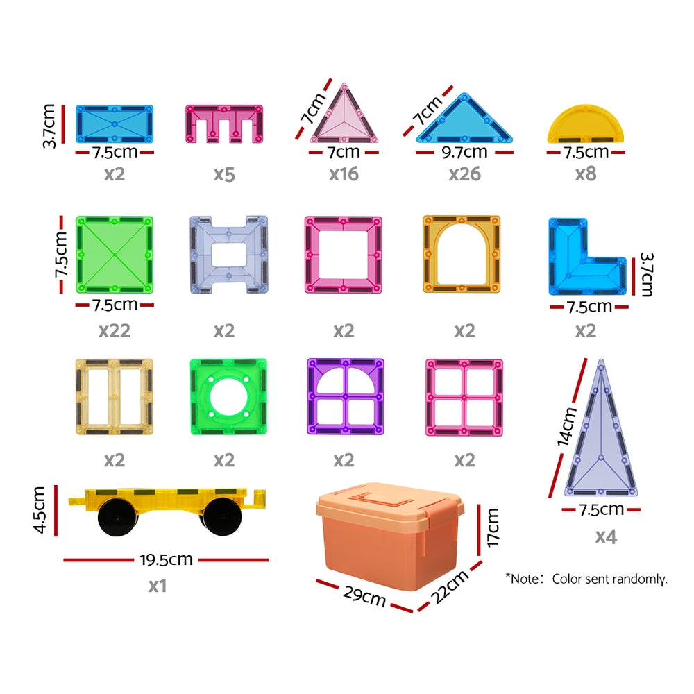 Kids Magnetic Tile Blocks - 100pcs