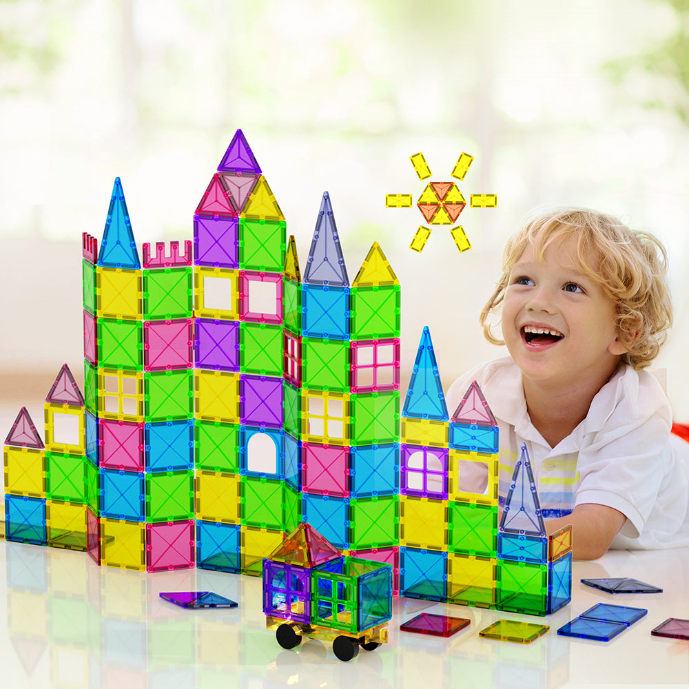 Kids Magnetic Tile Blocks - 100pcs