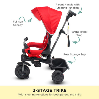 Veebee Explorer 3in1 Kids Trike With Canopy - Red