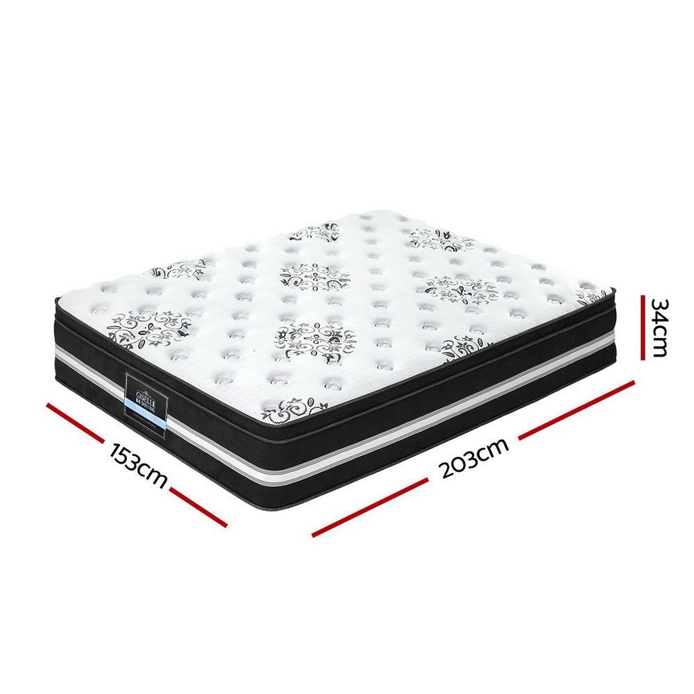 Cool Gel Memory Foam Euro Top Pocket Spring Mattress - Queen